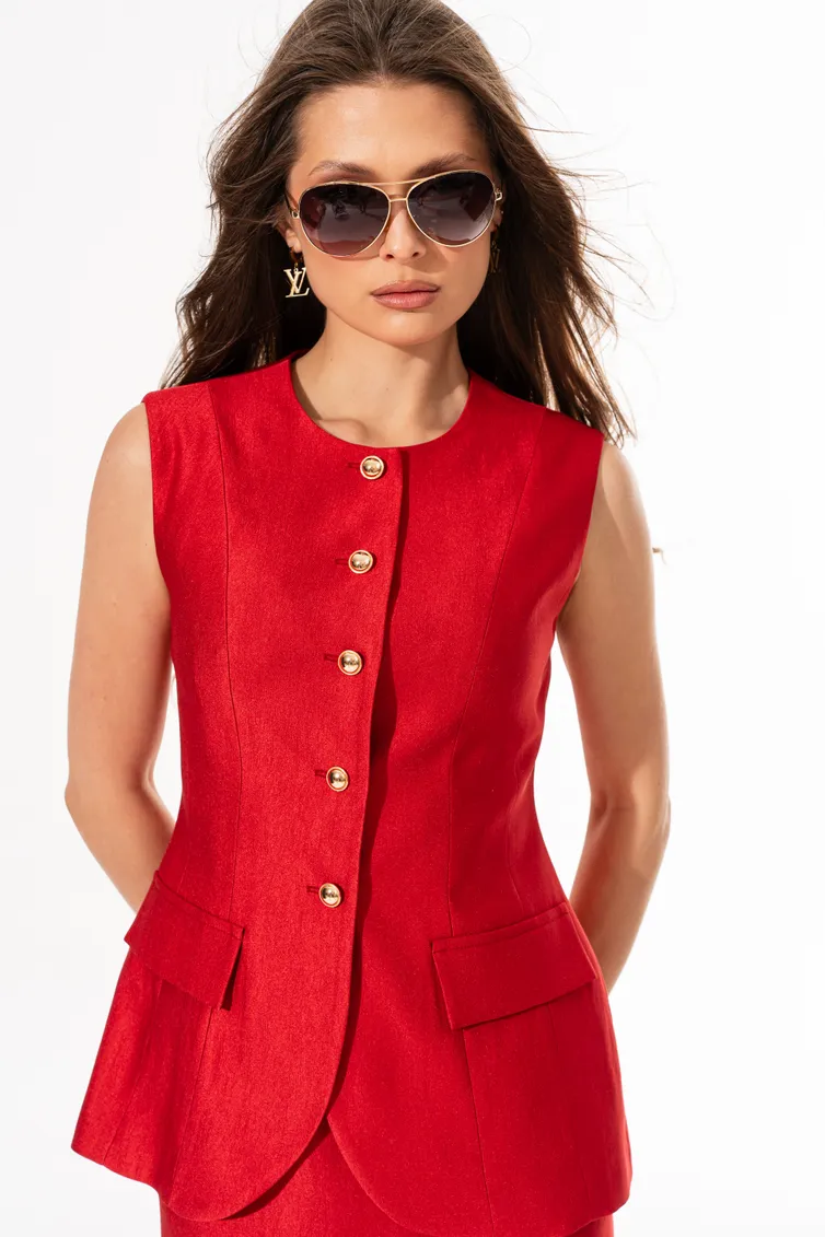 Kamizelka SILVERSPICE #S-2638 krasnyj