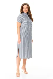 Dress Abbi #1049 temno-seraya poloska