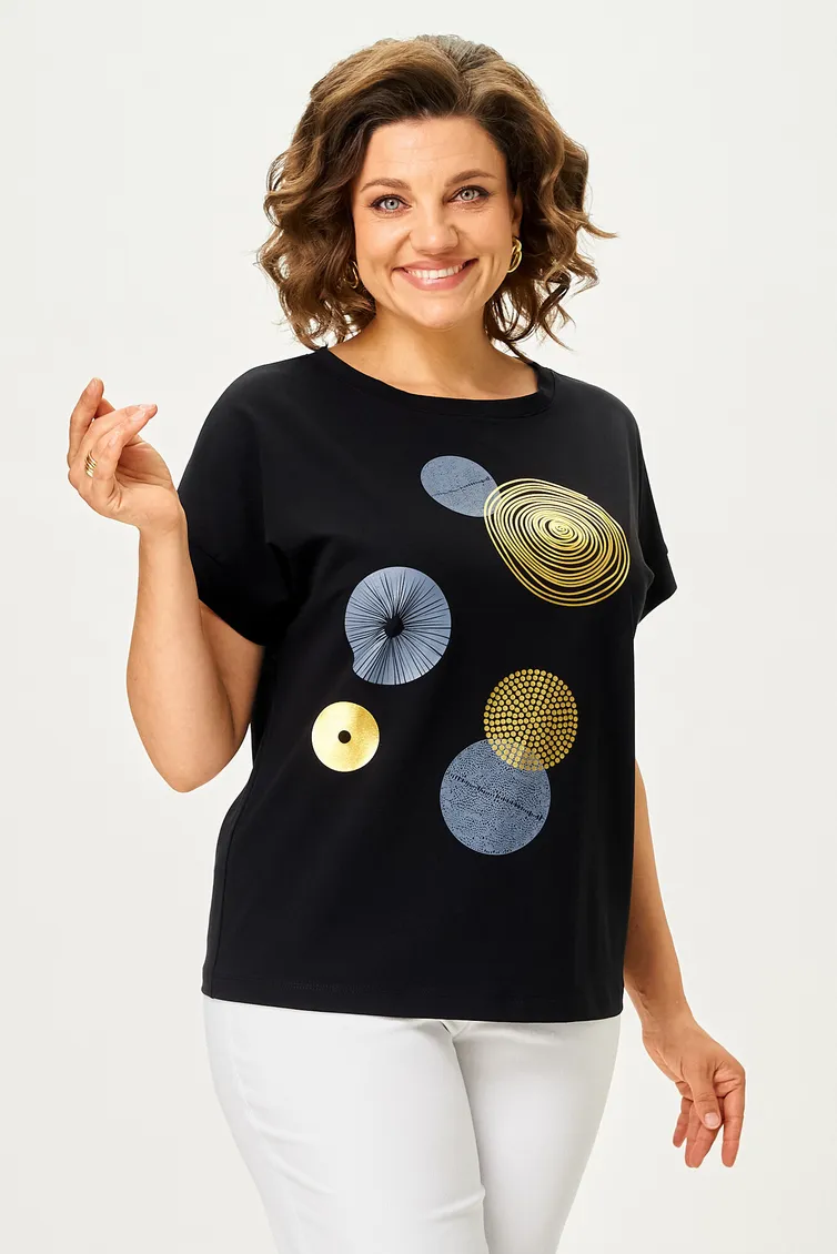Блузки, туники Rumoda арт. 2239 (короткий рукав) черный