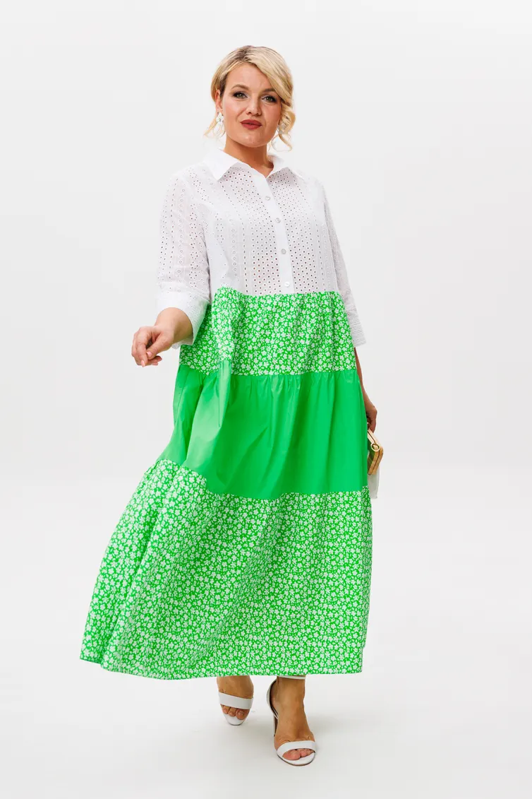 Sukienka Anastasia #1231 belyj/zelenyj