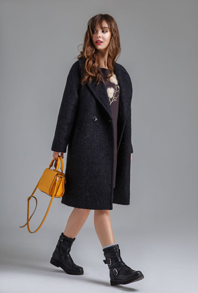 Coat PAPAYA #P1192 chernoe.