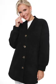 Sweter DS Trend #Kr-0150-0291-02 (teplyj chernyj na pugovicax)