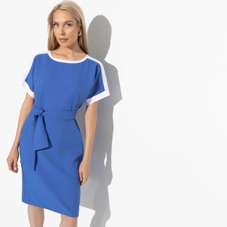 Sukienka CHARUTTI #Otkrytye granicy (blue, s poyasom)