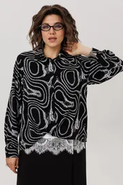 Blouse Anelli Laurel #1663 mramor nero
