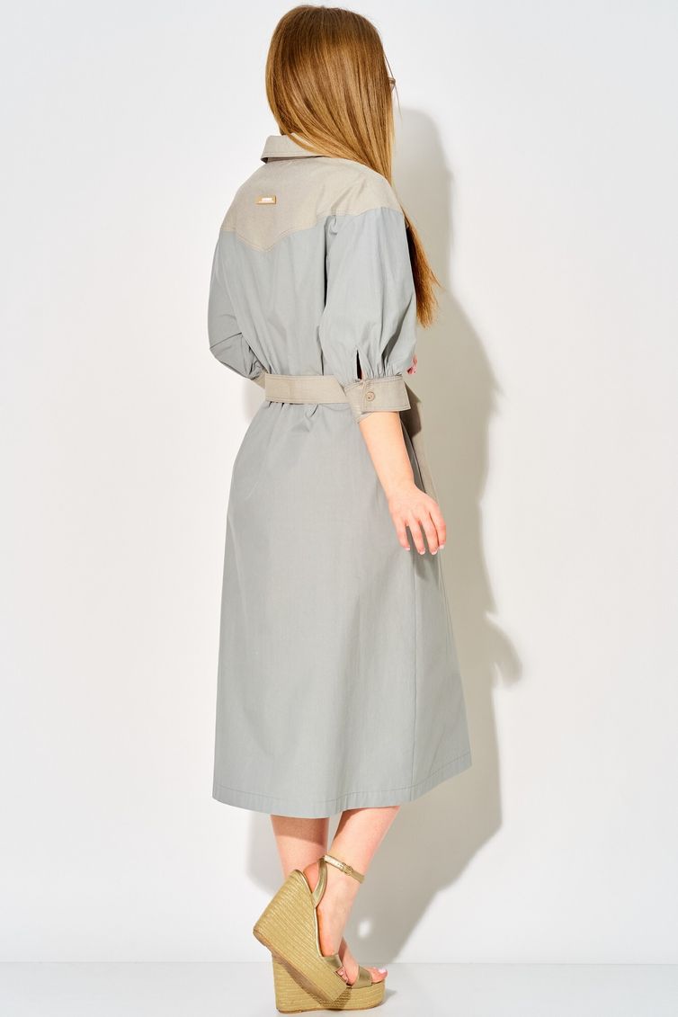 Sukienka LAIKONY #L-434 sero-goluboj