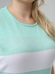 Джемпер Romgil арт. РВ0516-ХМ4 бирюзовый, белый, серебро