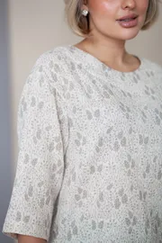 Blouse TOOK A LOOK & Angelika #TB-43m vetochki na bezhevom