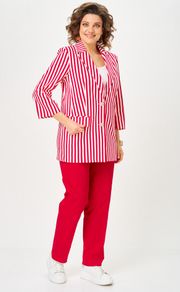 Костюм БелЭльСтиль арт. 762-324/609-323 красный/полоска