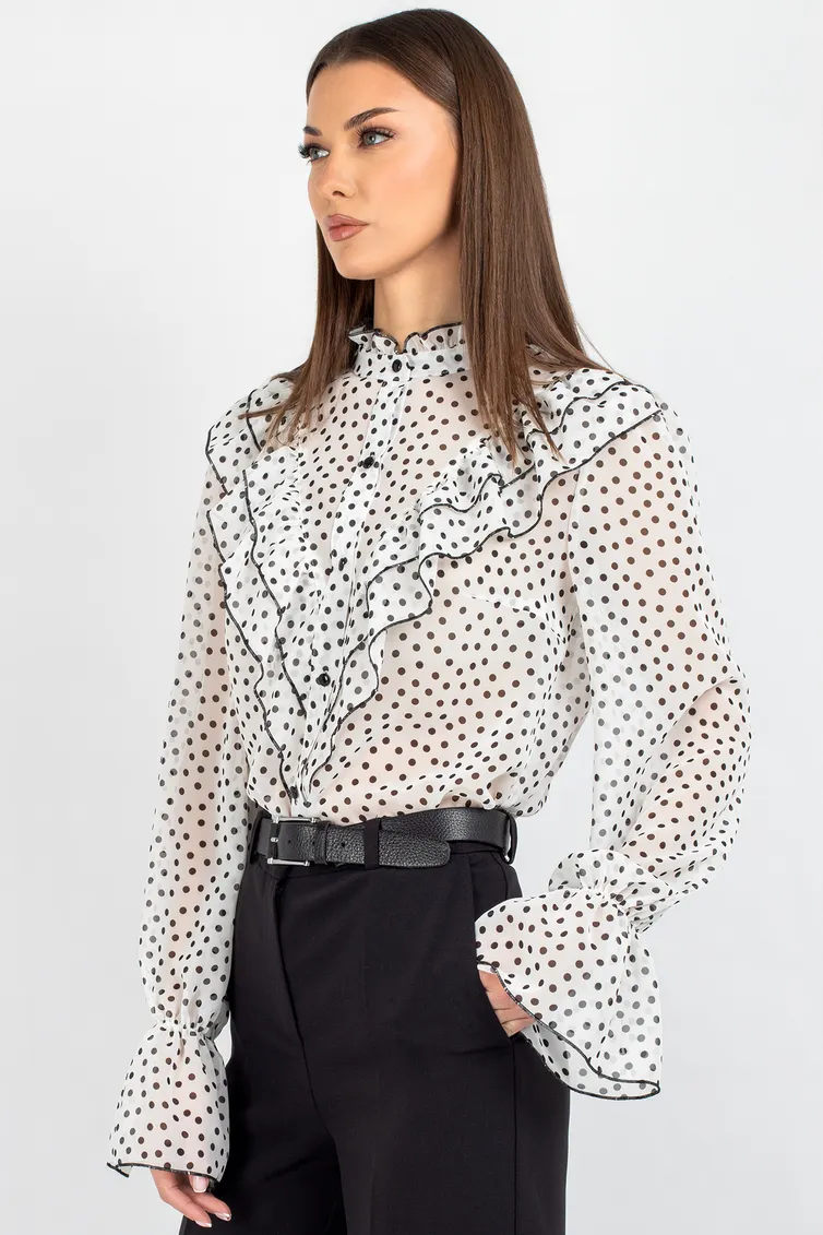 Blouse VIZAVI #744.1 cherno-belyj gorox