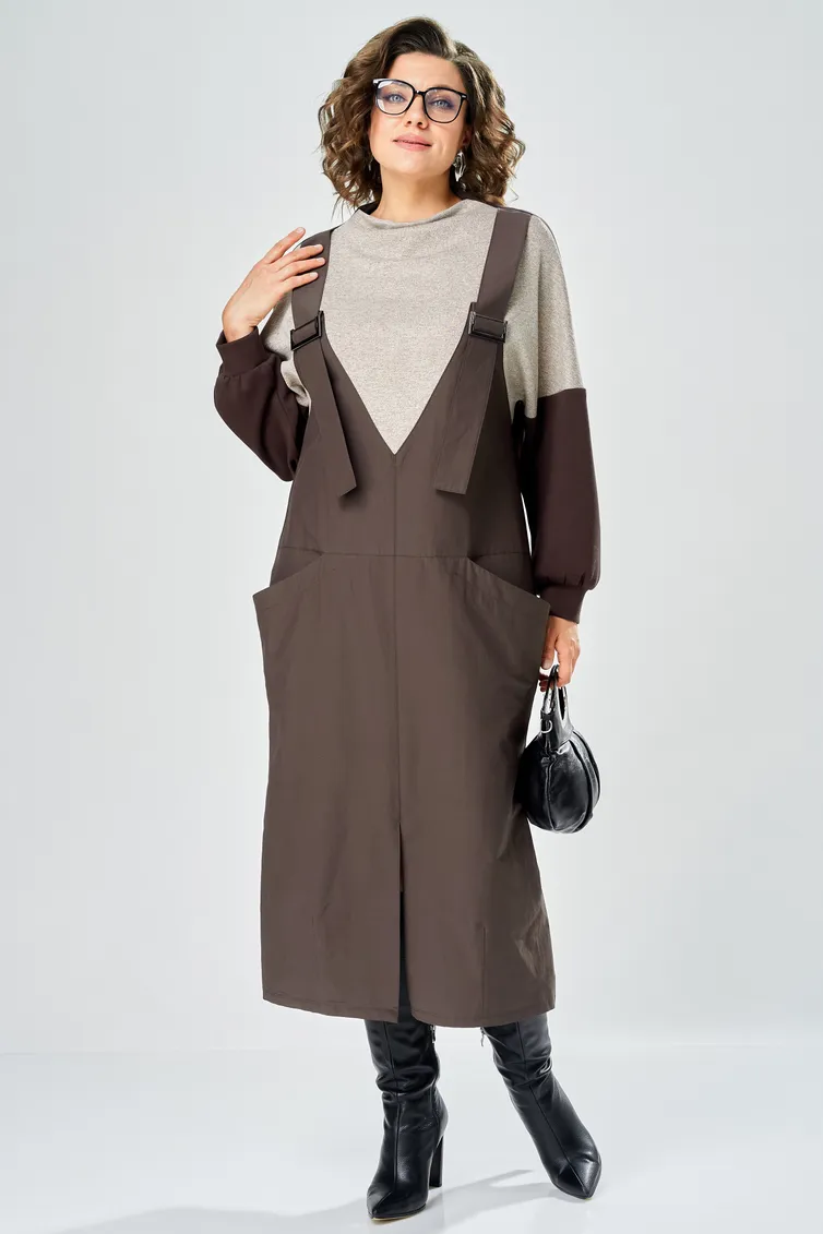 Sukienka Karina Delux #M-1452 korichnevyj