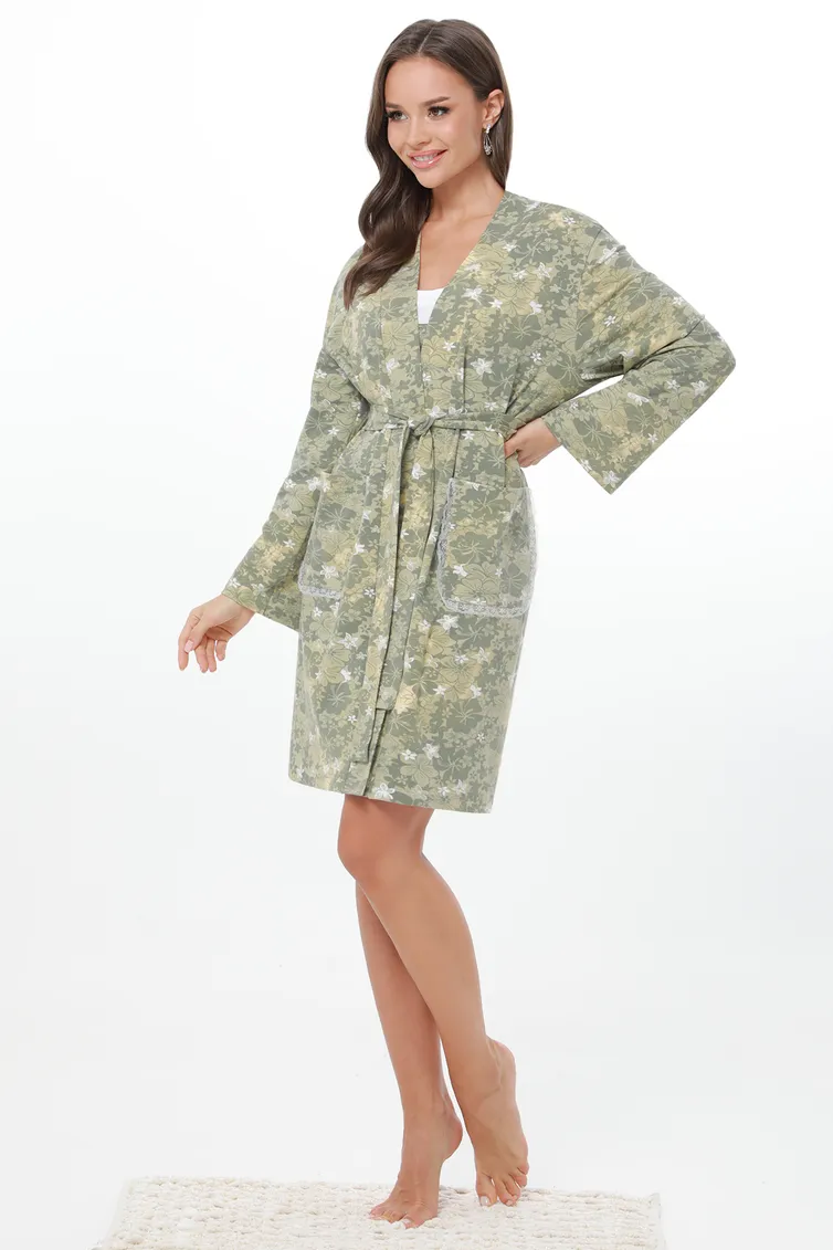 Халат DS Trend #DO-0069-0412 (domashnij zelenyj s printom)