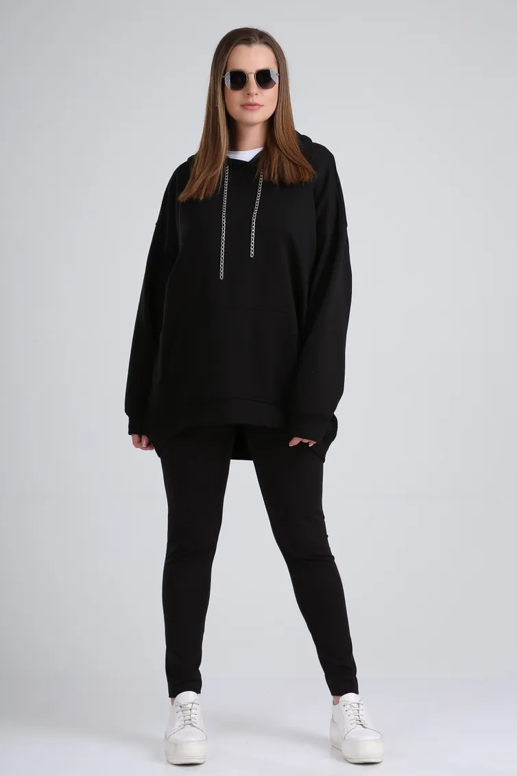 Bluza Z Kapturem BLISS #2075/1 CRIS chernyj