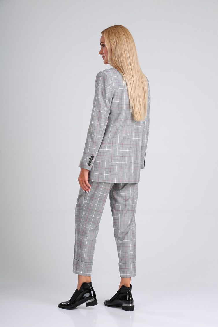 Костюм Vilena-fashion арт. 726 серая клетка+красная полоска