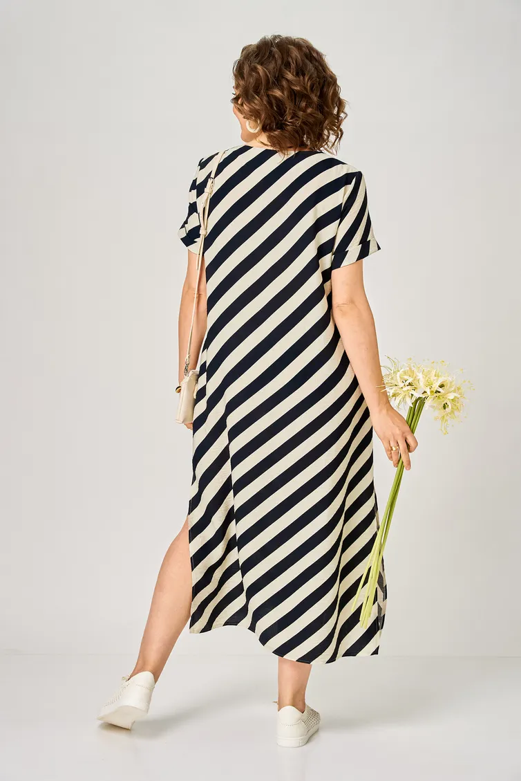 Sukienka BelElStyle #887-338 poloska