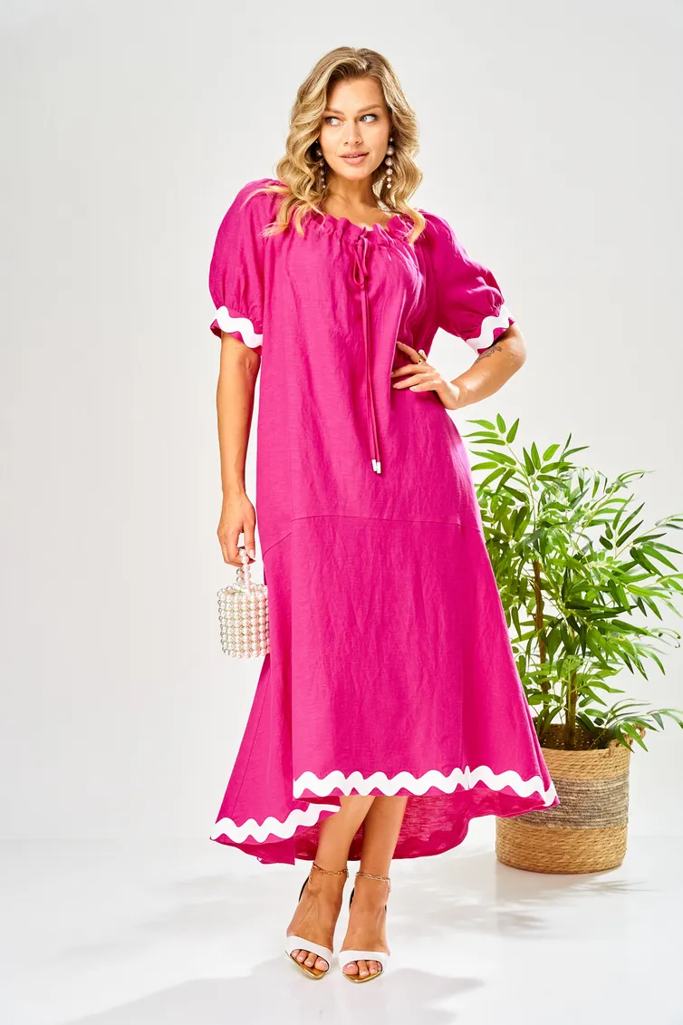 Dress Ava fashion #M-212 fuksiya