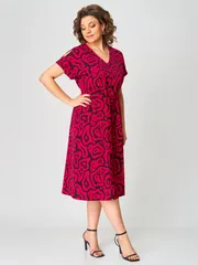 Sukienka Michelle Style #1268 chernyj-fuksiya