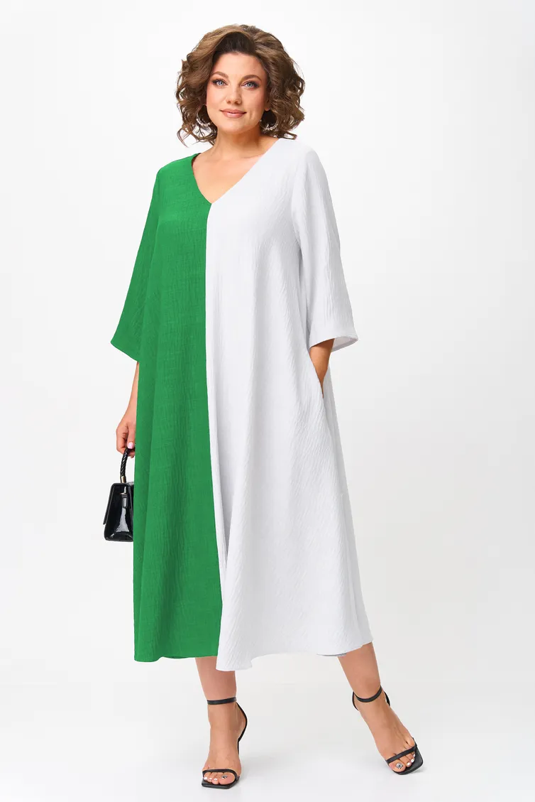 Dress Anastasia #1243.1 zeleno-belyj