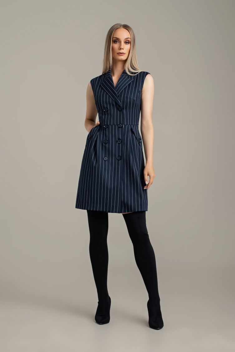 Dress MARIKA #361 t.sin v polosku
