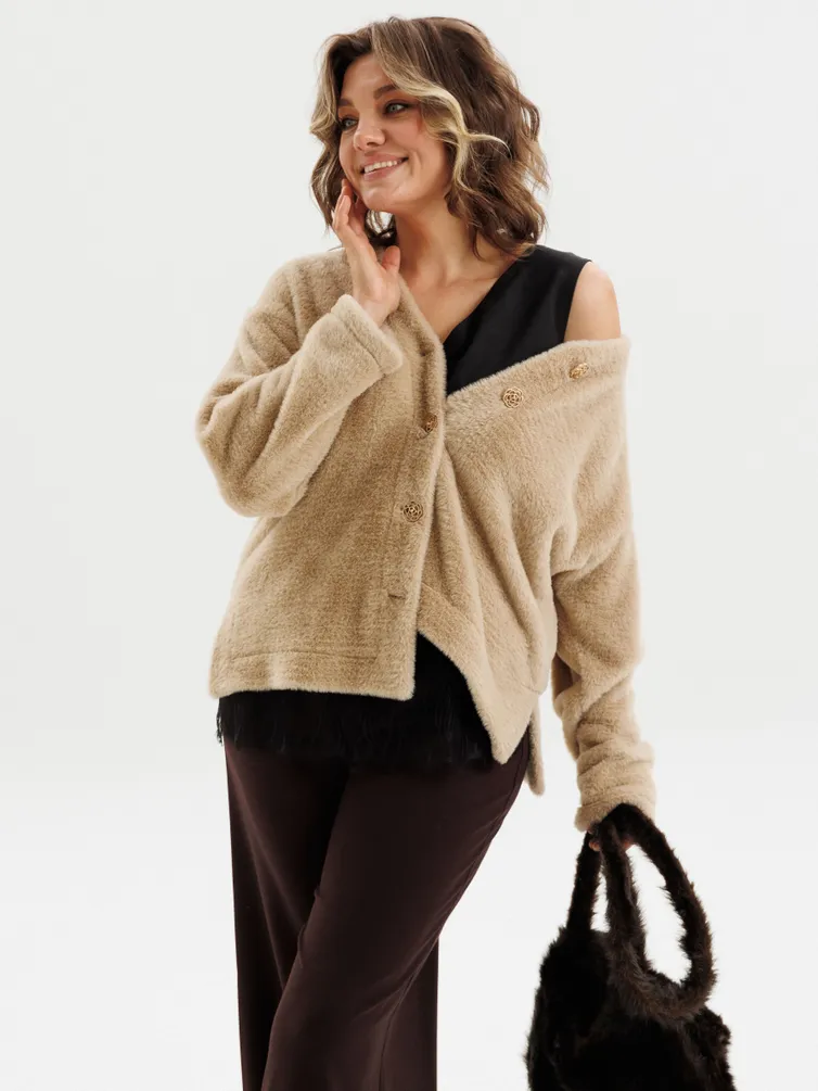 Cardigan Anelli Laurel #1661 bezhevyj pushistik