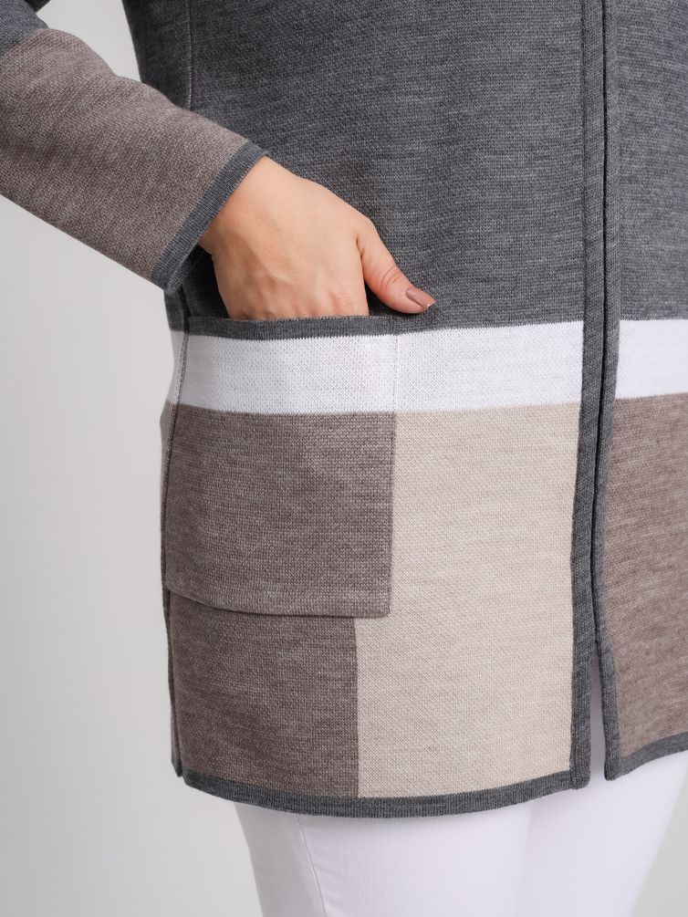 Кардиган BONADI арт. 1933 серый-капучино