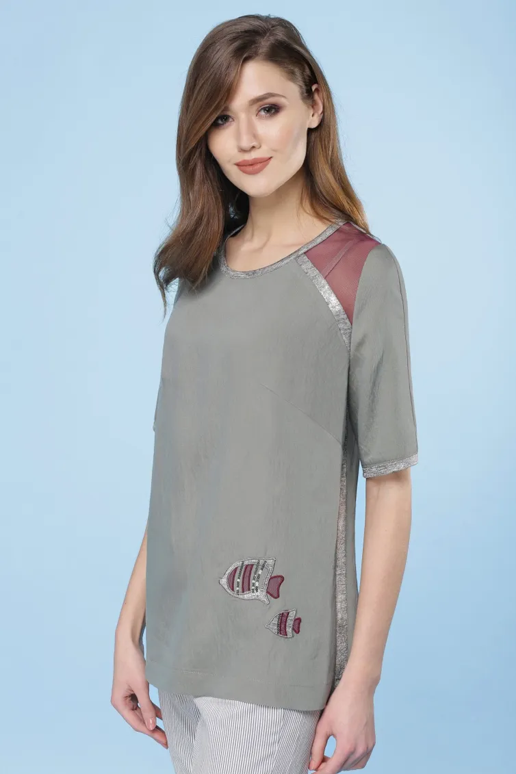 Tunika Linia L #B-1628 ottenok xaki