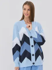 Кардиган Newvay арт. 9232-91006 жемчужно-гол/т.джинс/зимнее утро/бел