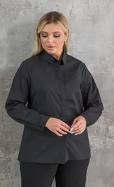 Blouse NOVITA 1365 chernyj v goroshek