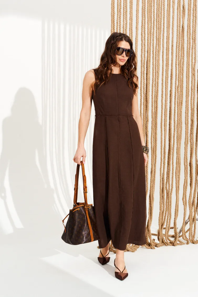 Dress Elletto Life #11124 korichnevyj
