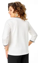 Bluzki, tuniki Rumoda 2261 dl. r. molochnyj-chernyj
