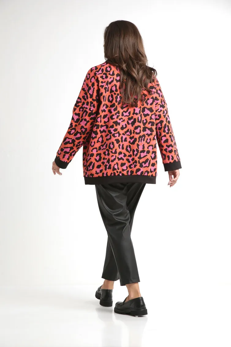 Sweter Ladis Line #1528 rozovyj leo