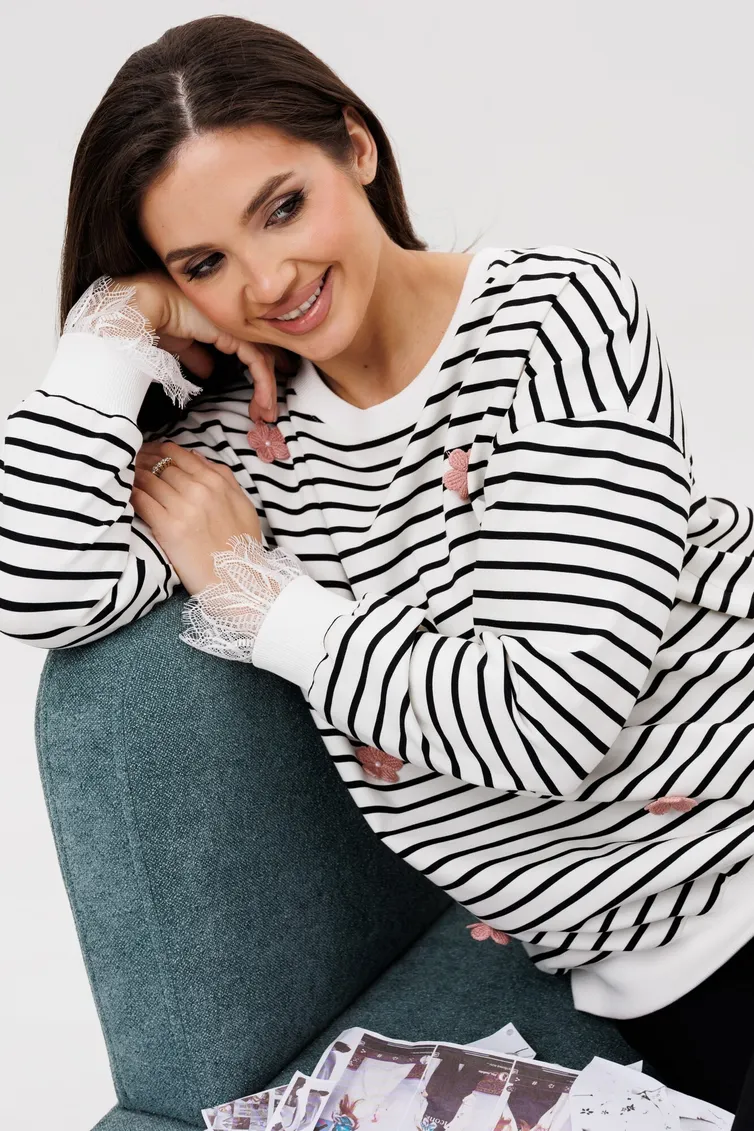 Zestaw Vilena-fashion #1093 poloska+rozovyj