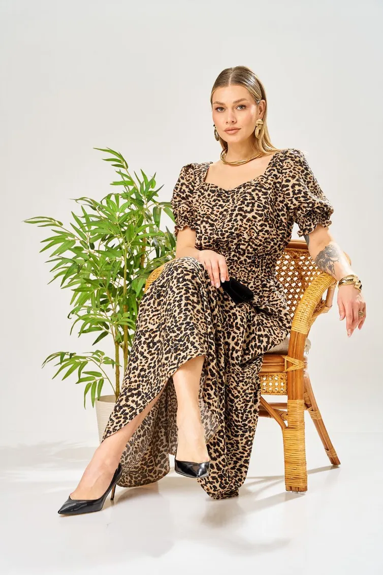 Sukienka Ava fashion #M-197 leopardovyj