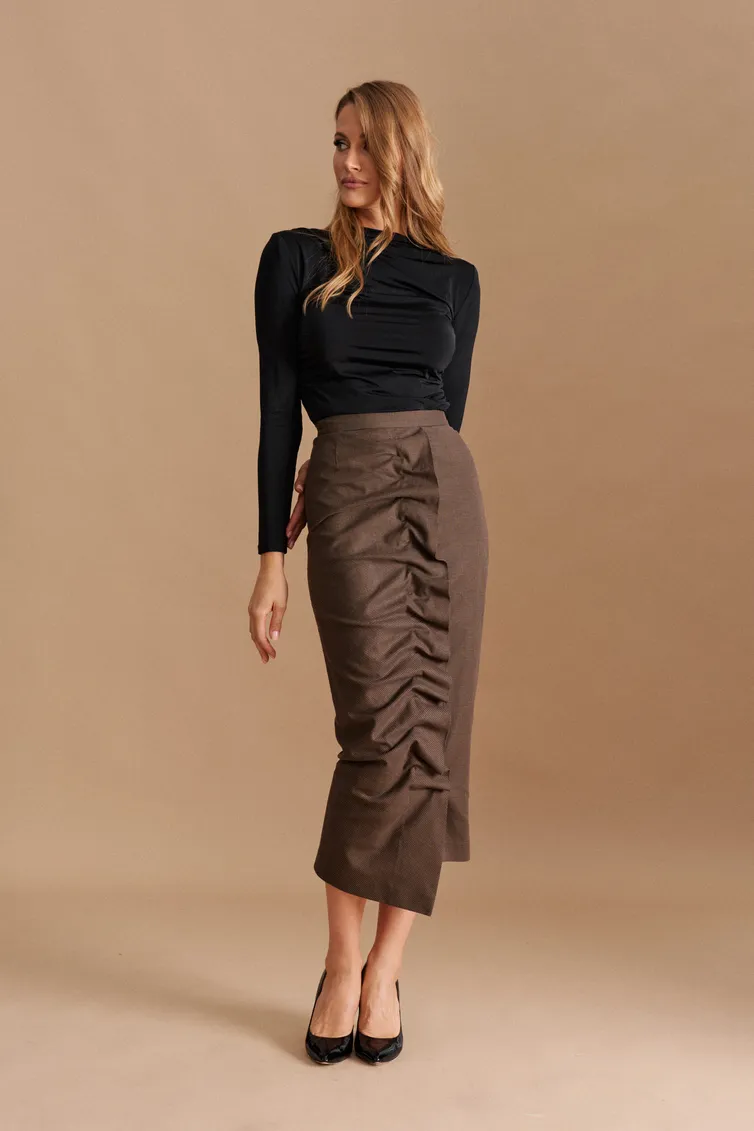 Skirt Elletto Life #2313 korich-chernyj