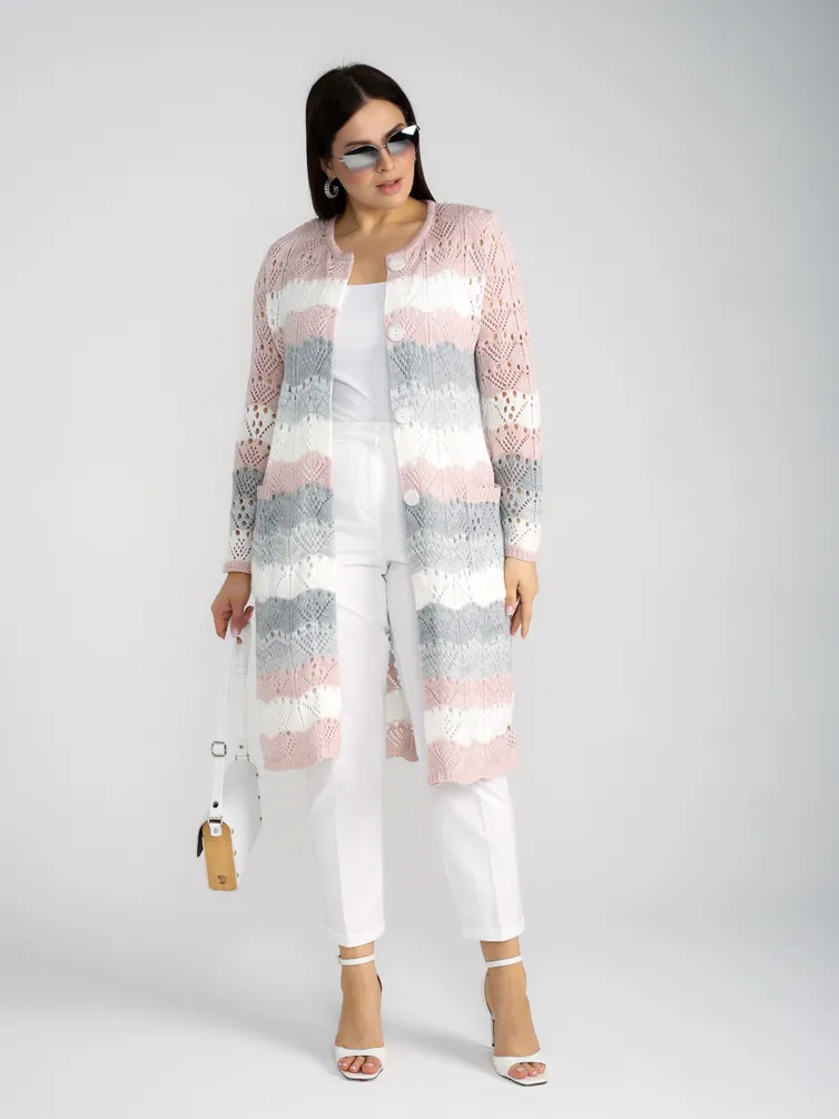 Sweter BONADI #1285 pudra-seryj