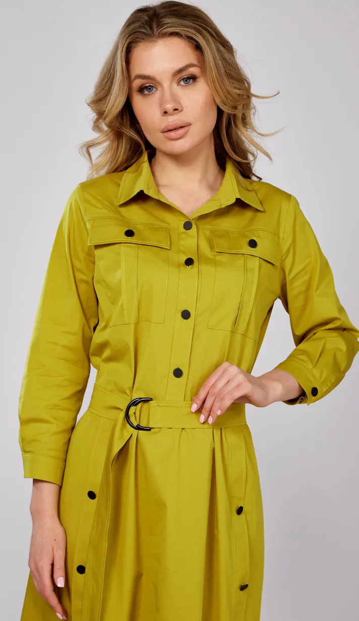 Sukienka Verita moda #N-2274 gorchica