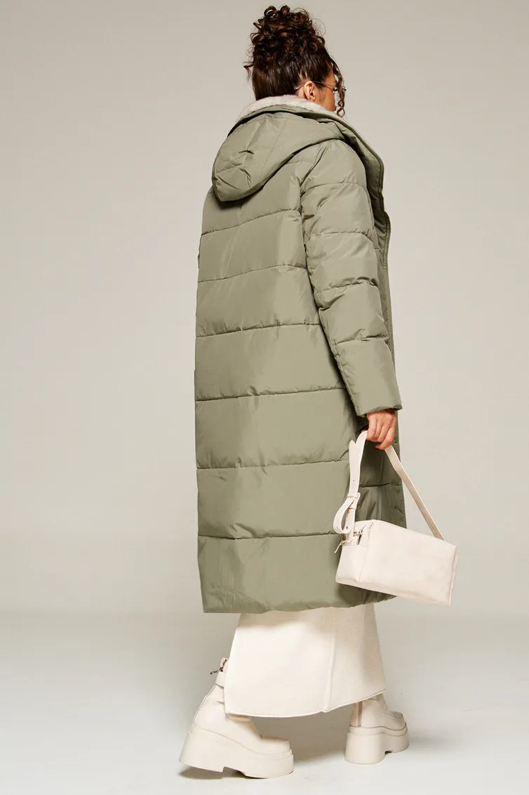 Coat Beautiful & Free #8012 olivkovyj
