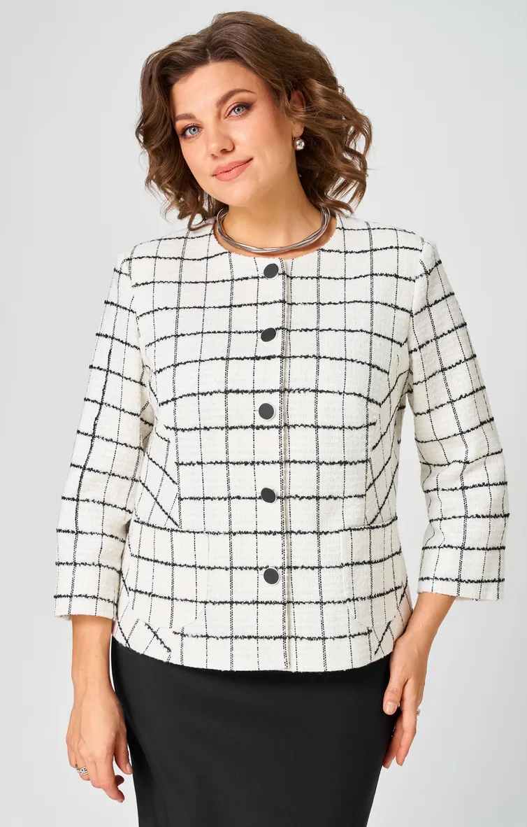 Żakiet BelElStyle #861-259 belo-chernyj
