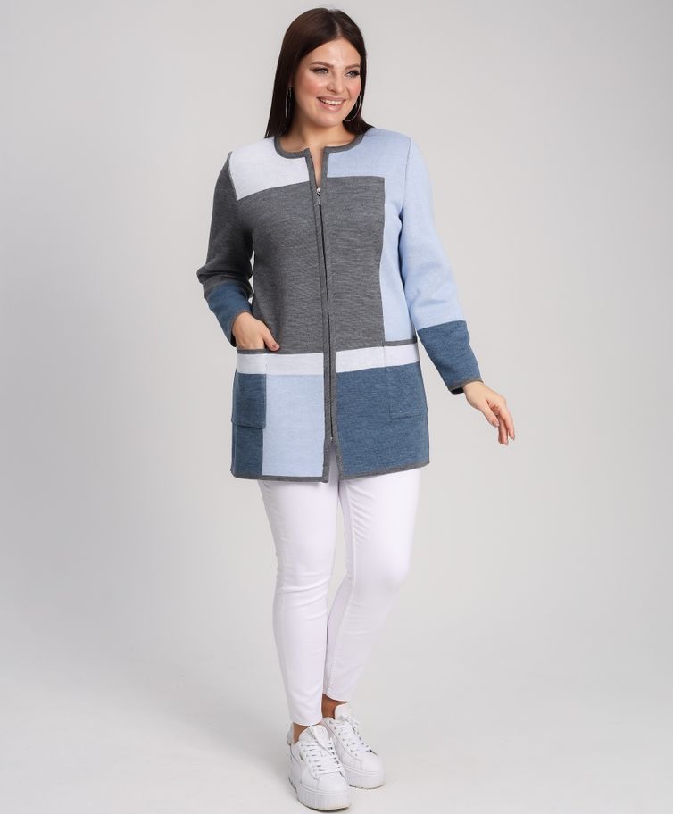 Sweter BONADI #1933 seryj-goluboj