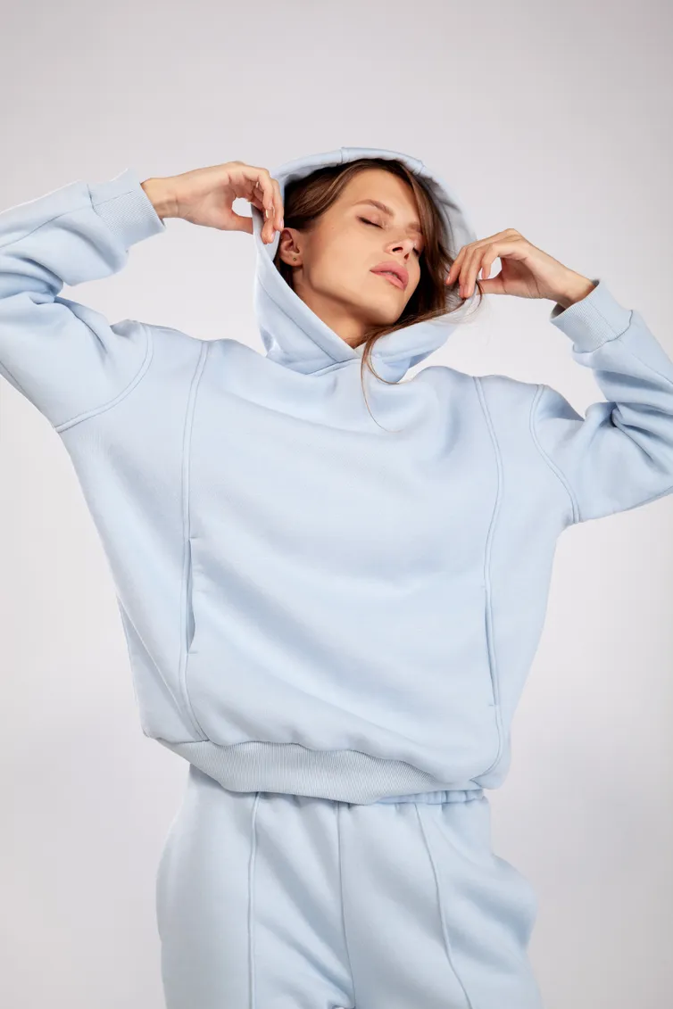 Bluza Z Kapturem the name #2230 nebesno-goluboj