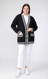 Sweter BONADI 1884 cherno-belyj