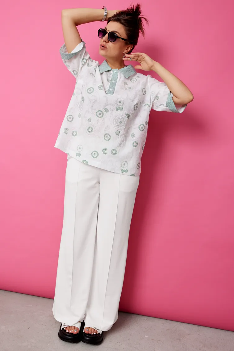 Bluzka BegiModa #4132 shalfej na belom