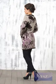 Джемперы, кардиганы, жакеты Newvay арт. 1369 т.коричн/св.коричн/слива