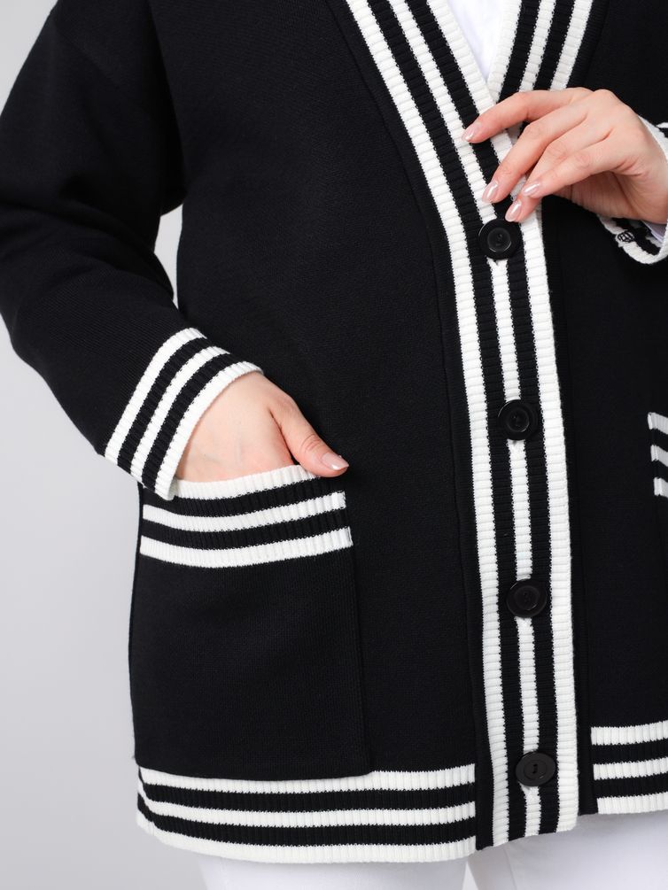 Кардиган BONADI арт. 1884 черно-белый