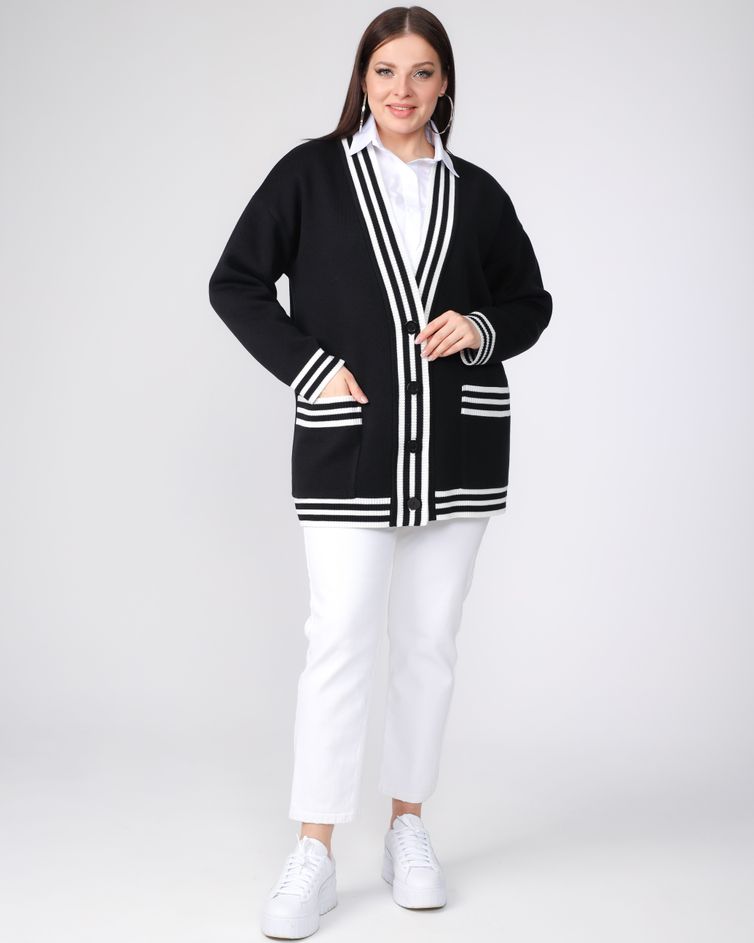 Кардиган BONADI арт. 1884 черно-белый