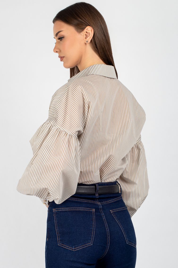 Blouse VIZAVI #745 bezhevaya poloska