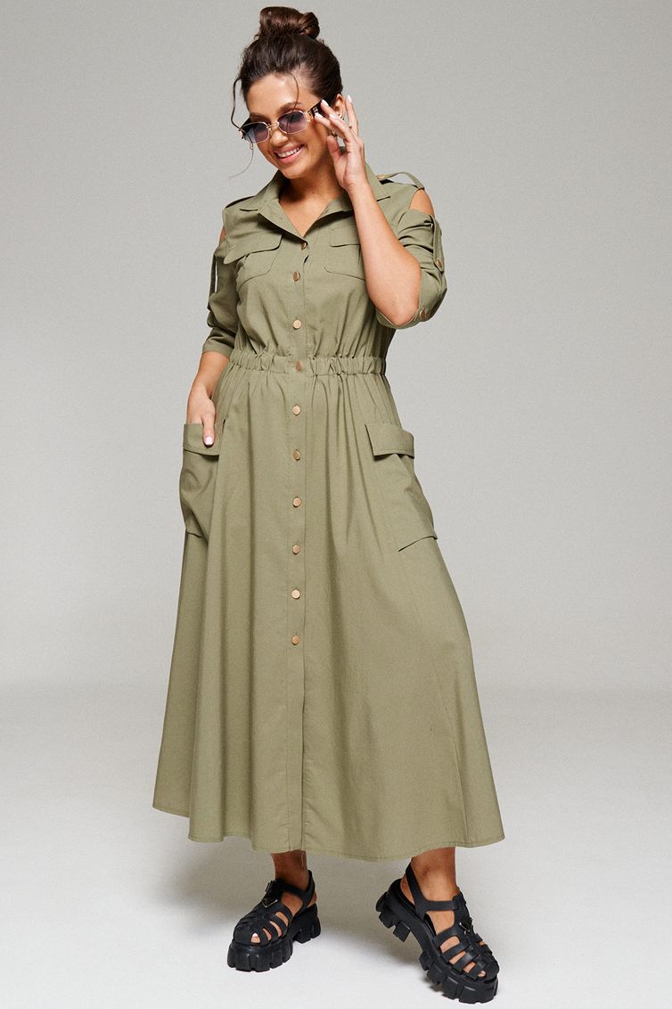 Платье Beautiful & Free арт. 6150 хаки