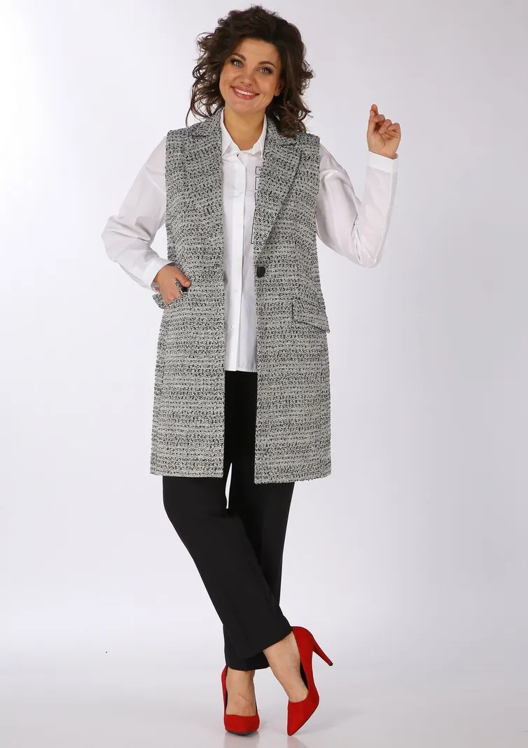 Garnitur Vilena-fashion #744V seryj+chernyj