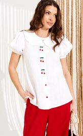 Блузка Elletto Life 13954 белый