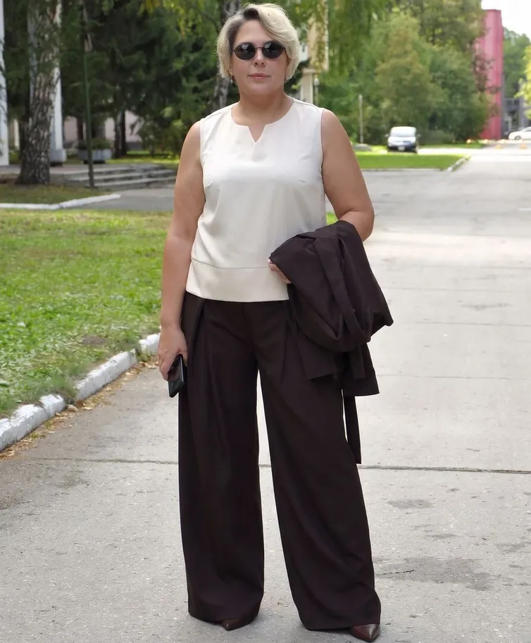 Trousers NOVITA #1481 korichnevyj