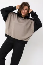 Bluza Z Kapturem BegiModa #4157 chyornyj kvarc